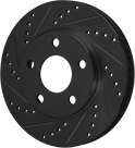 Black Drilled Slotted Brake Rotors